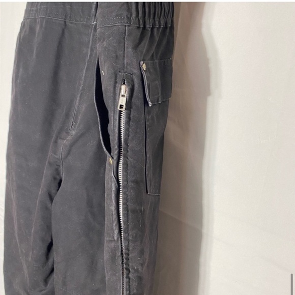 Work King Work Gear Insulated Black Canvas Winter Bib Overalls L - Picture 10 of 16